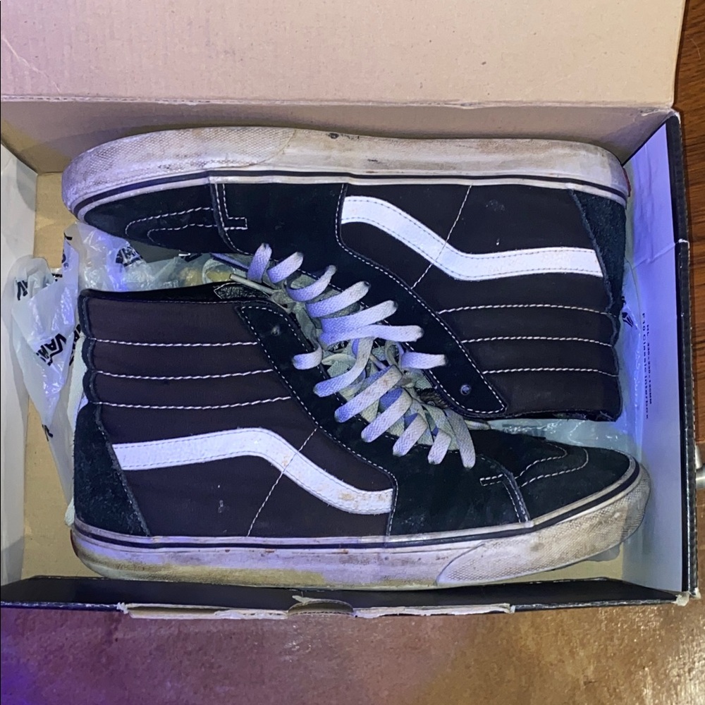 Vans Sk8 Hi old skool knu skool Black and White High-Tops Oreo size 10